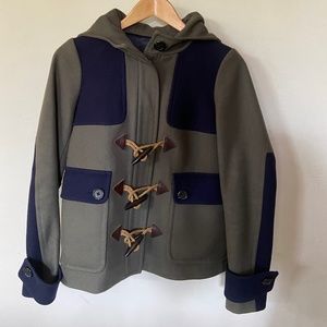 J. Crew Green & Navy Nautical Peacoat Size 0